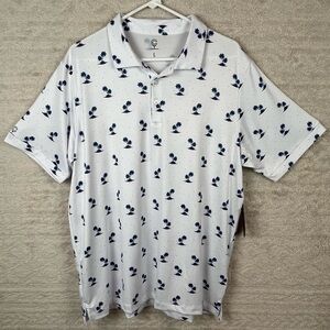 NWT Caddy Cart Performance Palm Tree Polo Shirt Size Large